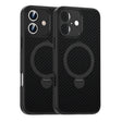 For iPhone 16 Carbon Fiber MagSafe 360 Degree Rotating Holder Phone Case(Black) - iPhone 16 Cases by PMC TechLife | Online Shopping South Africa | PMC TechLife | Buy Now Pay Later Mobicred