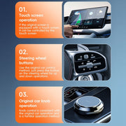 USB, USB-C / Type-C Dual Interface Wired to Wireless Car CarPlay Box Adapter for iPhone(White)
