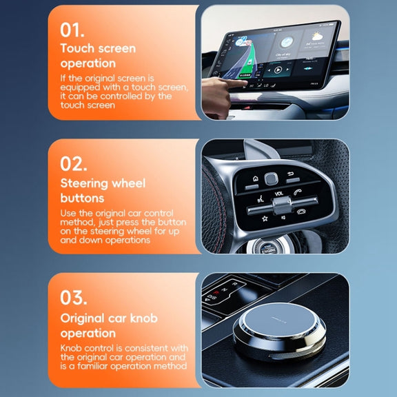 USB, USB-C / Type-C Dual Interface Wired to Wireless Car CarPlay Box Adapter for iPhone(Black)