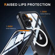 For iPhone 16 Plus RedPepper Tempered Glass MagSafe Phone Case(Black Grey)