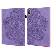 For Honor Pad 8 Peacock Embossed Pattern Leather Tablet Case(Purple)