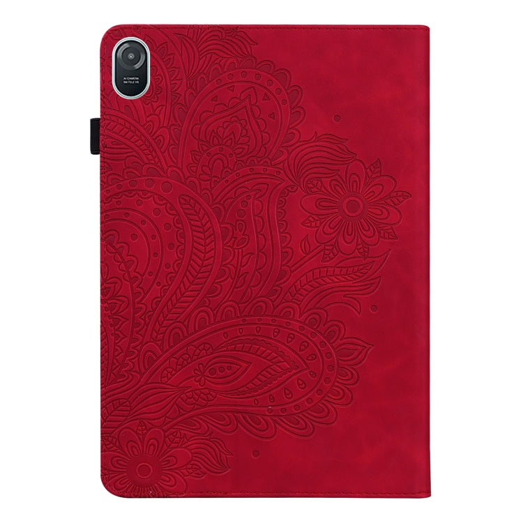 For Honor Pad 8 Peacock Embossed Pattern Leather Tablet Case(Red)