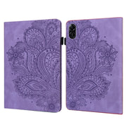 For Honor Pad X9 Peacock Embossed Pattern Leather Tablet Case(Purple)