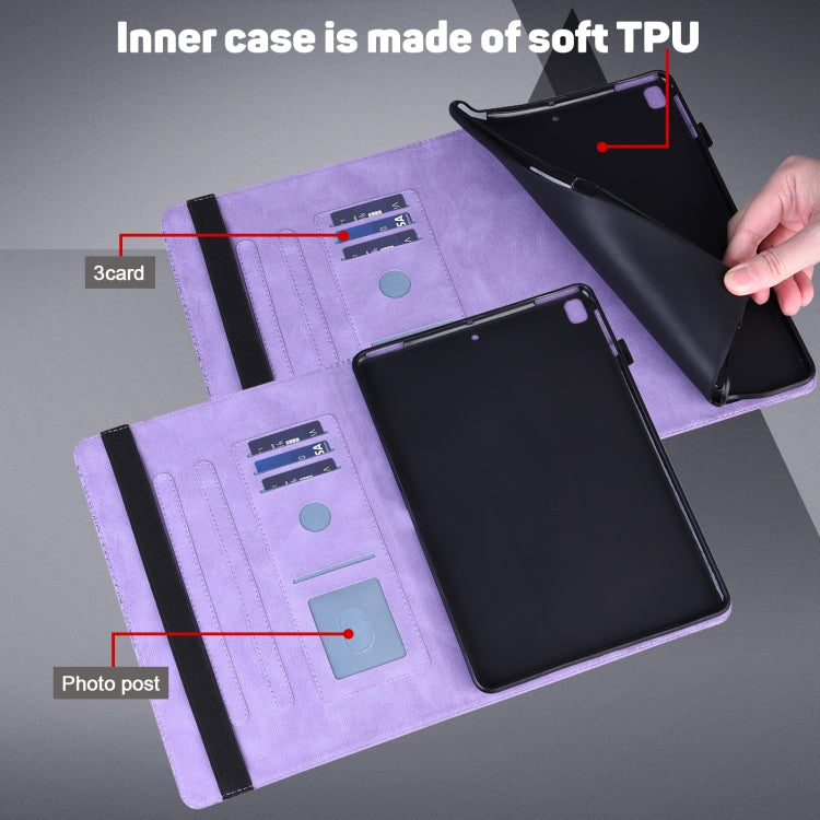 For Honor Pad X9 Peacock Embossed Pattern Leather Tablet Case(Purple)
