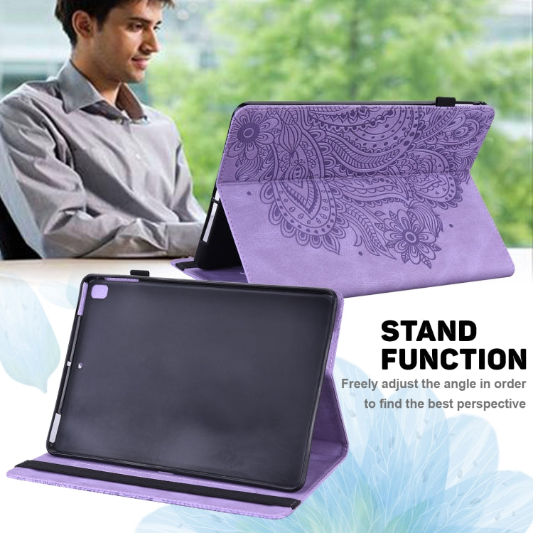 For Honor Pad X9 Peacock Embossed Pattern Leather Tablet Case(Purple)
