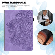 For Honor Pad X9 Peacock Embossed Pattern Leather Tablet Case(Purple)