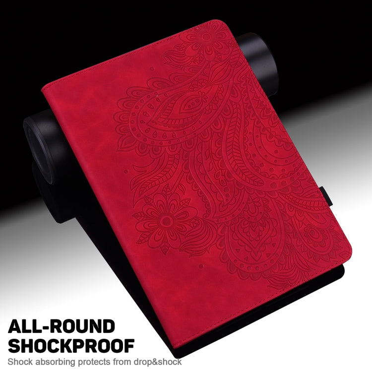 For Honor Pad X9 Peacock Embossed Pattern Leather Tablet Case(Red)