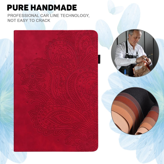 For Honor Pad X9 Peacock Embossed Pattern Leather Tablet Case(Red)