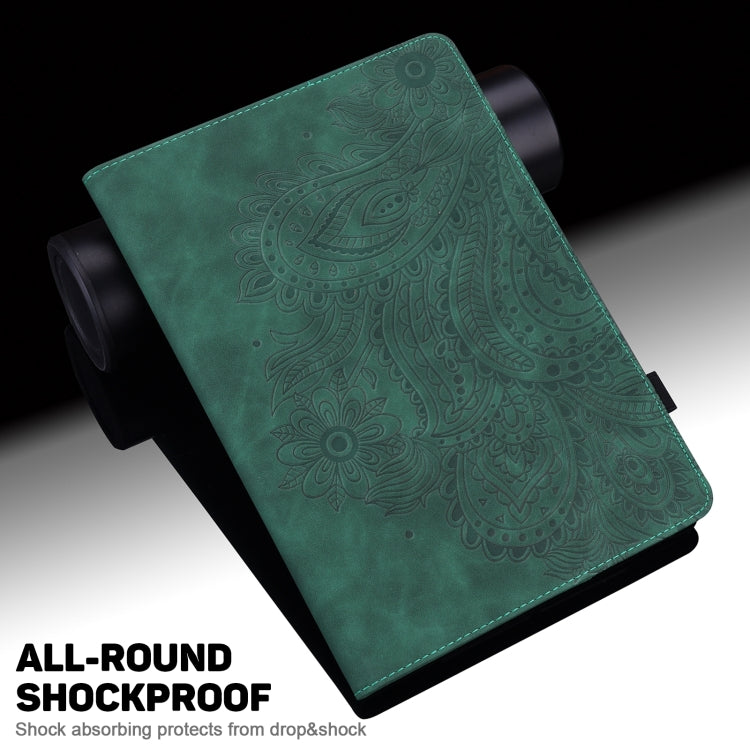 For Honor Pad X9 Peacock Embossed Pattern Leather Tablet Case(Green)