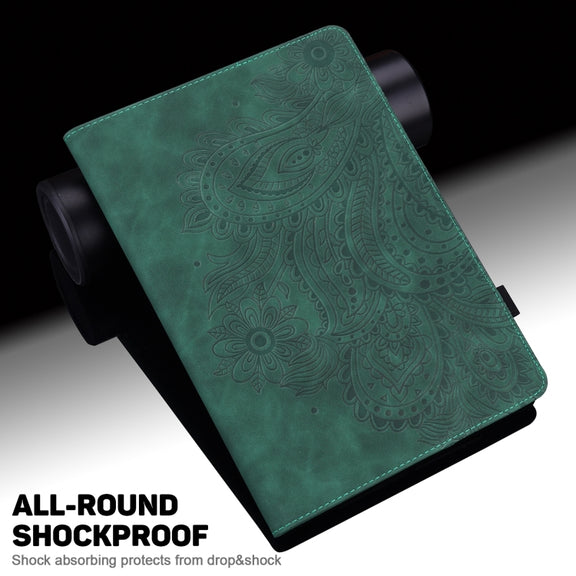 For Honor Pad X9 Peacock Embossed Pattern Leather Tablet Case(Green)