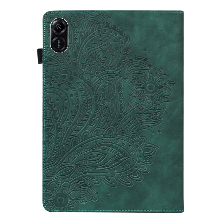 For Honor Pad X9 Peacock Embossed Pattern Leather Tablet Case(Green)