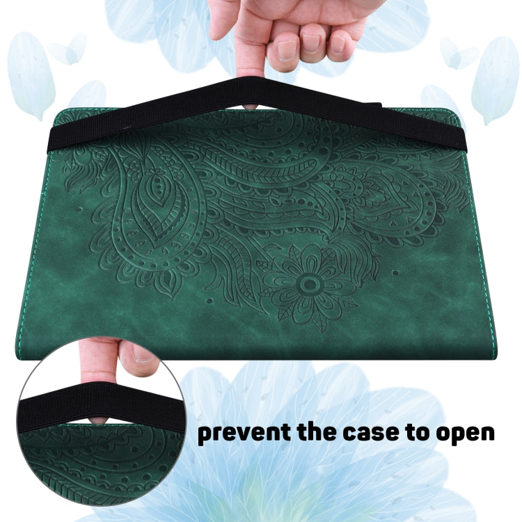 For Honor Pad X9 Peacock Embossed Pattern Leather Tablet Case(Green)