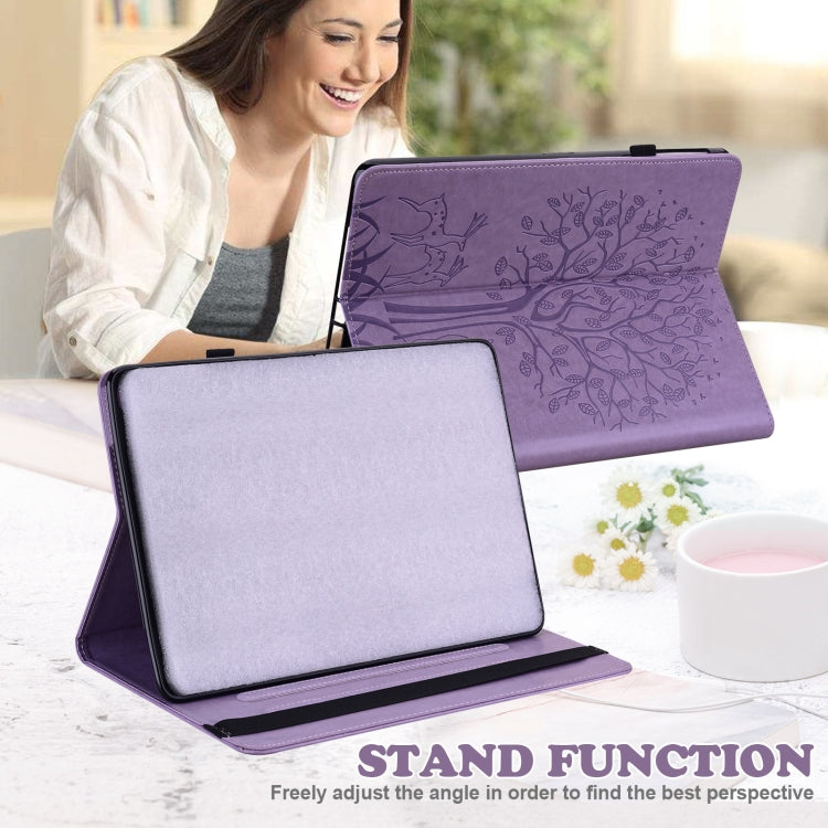 For Honor Pad 8 Tree & Deer Embossed Leather Tablet Case(Purple)