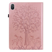 For Honor Pad 8 Tree & Deer Embossed Leather Tablet Case(Pink)