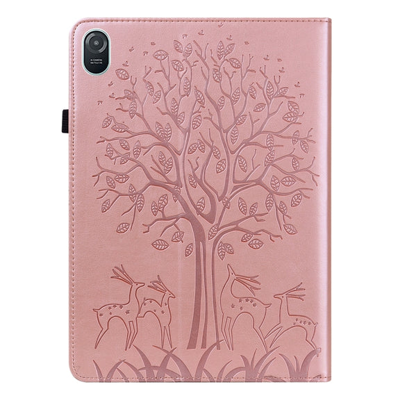 For Honor Pad 8 Tree & Deer Embossed Leather Tablet Case(Pink)