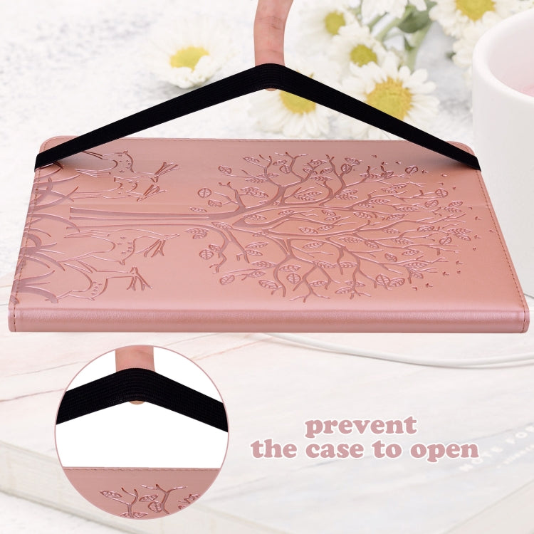 For Honor Pad 8 Tree & Deer Embossed Leather Tablet Case(Pink)