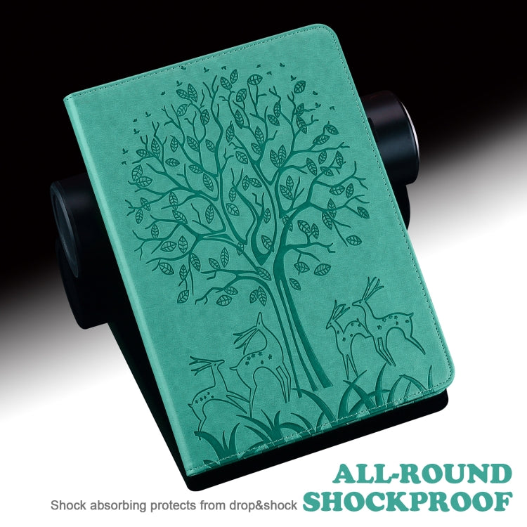 For Honor Pad 8 Tree & Deer Embossed Leather Tablet Case(Green)