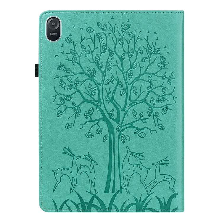 For Honor Pad 8 Tree & Deer Embossed Leather Tablet Case(Green)