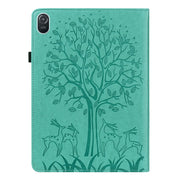 For Honor Pad 8 Tree & Deer Embossed Leather Tablet Case(Green)