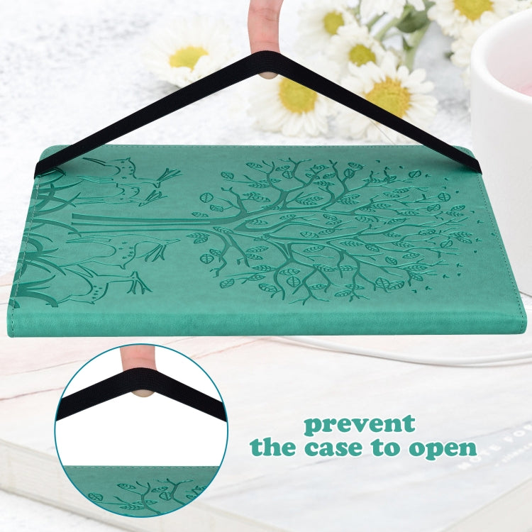 For Honor Pad 8 Tree & Deer Embossed Leather Tablet Case(Green)