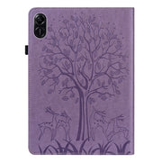 For Honor Pad X9 Tree & Deer Embossed Leather Tablet Case(Purple)