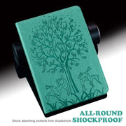 For Honor Pad X9 Tree & Deer Embossed Leather Tablet Case(Green)