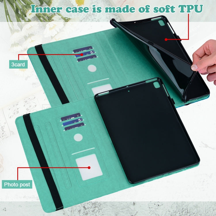 For Honor Pad X9 Tree & Deer Embossed Leather Tablet Case(Green)