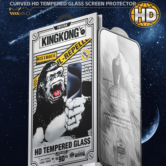 For iPhone 16 Plus / 15 Plus WK WTP-087 Space King Kong 9D Curved HD Tempered Glass Screen Protector