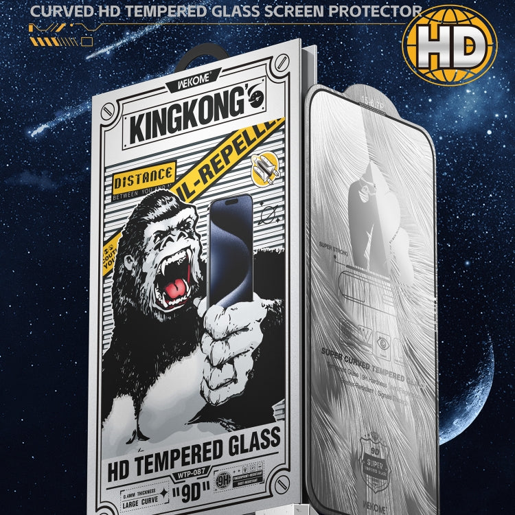 For iPhone 16 Plus / 15 Plus WK WTP-087 Space King Kong 9D Curved HD Tempered Glass Screen Protector