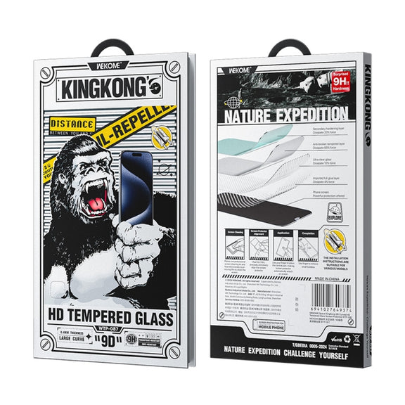 For iPhone 16 Plus / 15 Plus WK WTP-087 Space King Kong 9D Curved HD Tempered Glass Screen Protector
