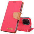 For iPhone 16 Pro Max GOOSPERY CANVAS DIARY Fabric Texture Flip Leather Phone Case(Red) - free shipping - PMC TechLife - Order now!