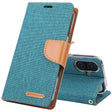 For iPhone 16 Plus GOOSPERY CANVAS DIARY Fabric Texture Flip Leather Phone Case(Green) - iPhone 16 Plus Cases by GOOSPERY | Online Shopping South Africa | PMC TechLife | Buy Now Pay Later Mobicred