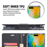 For iPhone 16 Pro GOOSPERY CANVAS DIARY Fabric Texture Flip Leather Phone Case(Grey)