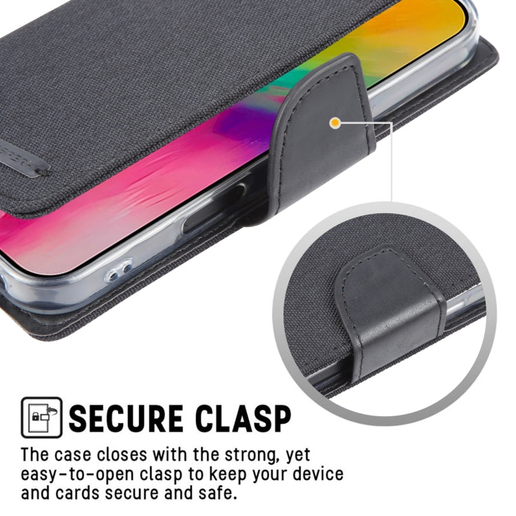 For iPhone 16 GOOSPERY CANVAS DIARY Fabric Texture Flip Leather Phone Case(Blue)