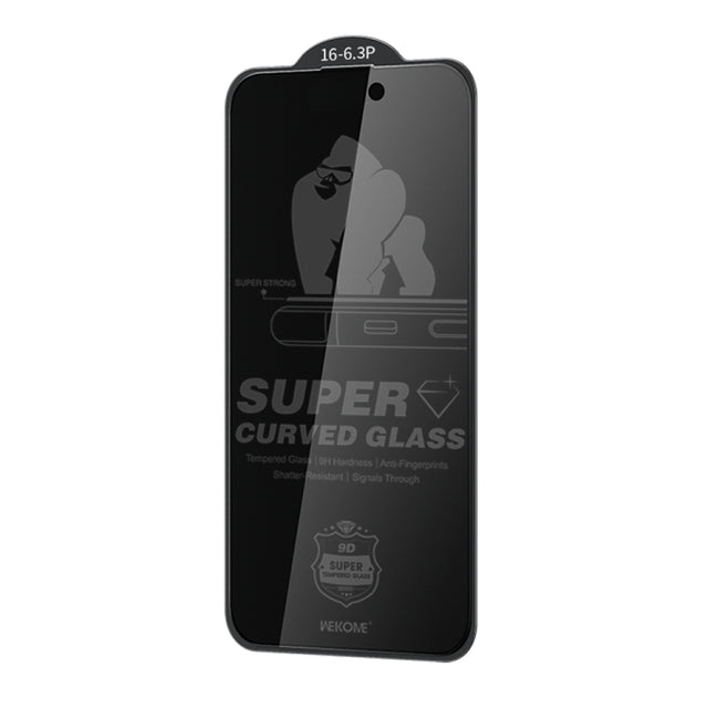 For iPhone 16 Pro WK WTP-092 King Kong 6D Curved 28 Degree Privacy Tempered Glass Film