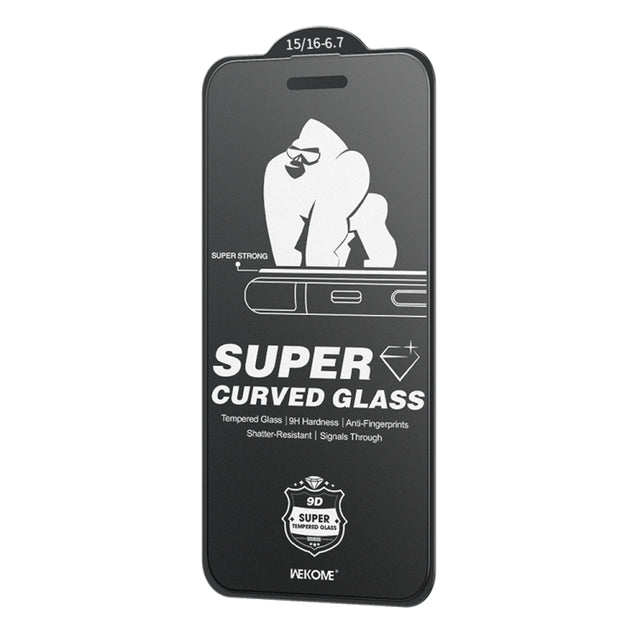 For iPhone 16 Plus / 15 Plus WK WTP-094 King Kong 6D Curved Frosted Tempered Glass Film
