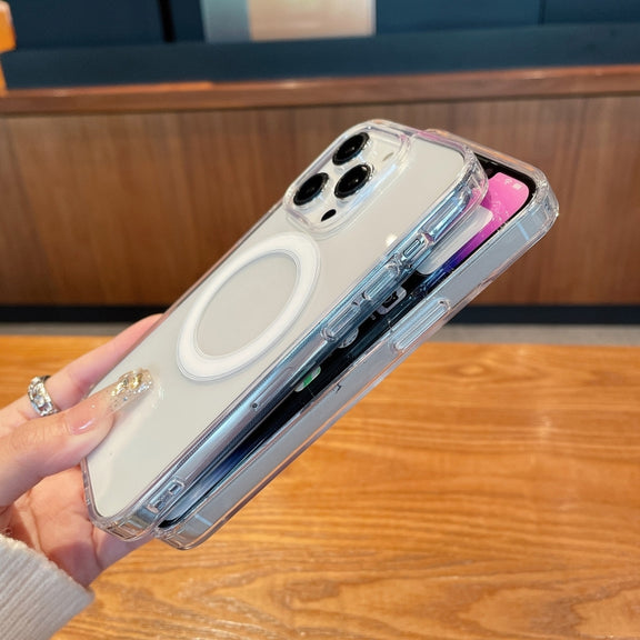 For iPhone 16 Pro Clear Acrylic TPU MagSafe Phone Case(Transparent)