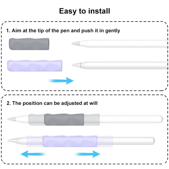 For Apple Pencil & Huawei M-Pencil Series Universal Stylus Silicone Protective Grip Cover(Blue)