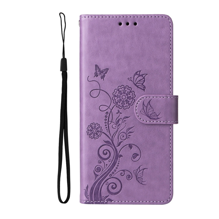 For Redmi K70 Ultra Embossed Butterfly Flowers Leather Phone Case(Purple)