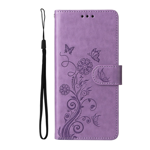For Redmi K70 Ultra Embossed Butterfly Flowers Leather Phone Case(Purple)