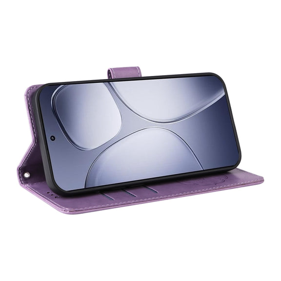 For Redmi K70 Ultra Embossed Butterfly Flowers Leather Phone Case(Purple)