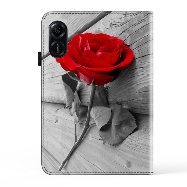 For Honor Pad X9 Crystal Texture Painted Leather Tablet Case(Rose)