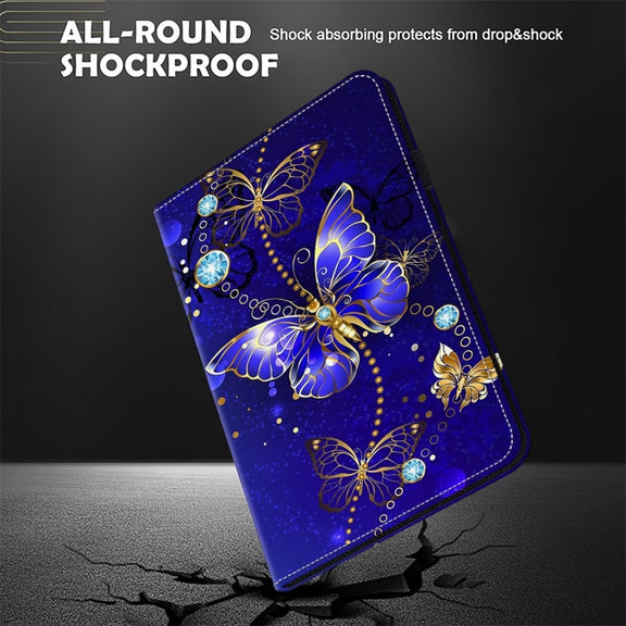For Honor Pad X9 Crystal Texture Painted Leather Tablet Case(Diamond Butterflies)