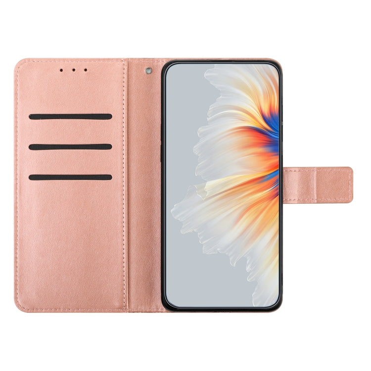 For Motorola Moto G Play 2024 Flower Embossed Leather Phone Case(Rose Gold)
