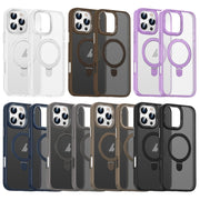 For iPhone 16 Pro Skin Feel MagSafe Magnetic Holder Phone Case(Bronze Gold)