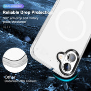 For iPhone 16 Frosted Skin Feel MagSafe Transparent Phone Case(White)