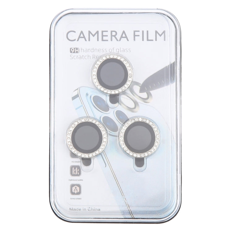 For iPhone 16 Pro / 16 Pro Max 9H Point Drill Camera Lens Protector Ring(Silver)