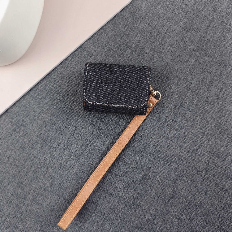 For AirPods 3 Cowboy Fabric Texture PU Headset Protective Bag(Black)