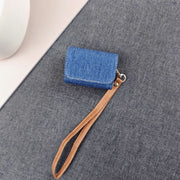 For AirPods Pro 2 Cowboy Fabric Texture PU Headset Protective Bag(Blue)