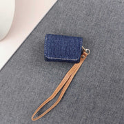 For AirPods Pro 2 Cowboy Fabric Texture PU Headset Protective Bag(Dark Blue)